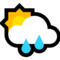 Sun Behind Rain Cloud emoji on Microsoft